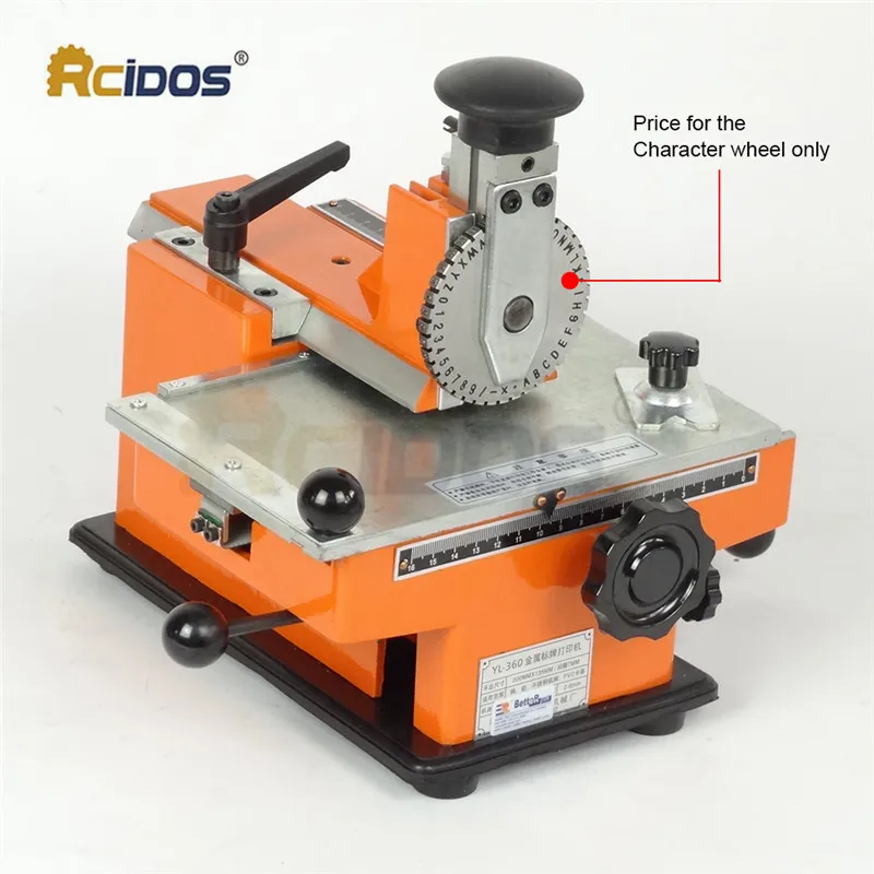 RCIDOS Character plate wheel for YL-360 Manual nameplate marking machine,2/2.5/3/4/5/6mm Solid/Dotted style available,1pcs price