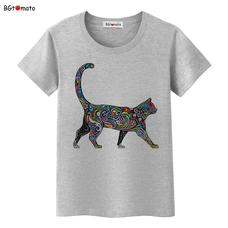 T-shirt dal design creativo Cool Art Camicie da donna di nuova moda di marca Camicie da gatto di marca T-shirt casual comode e di buona qualità