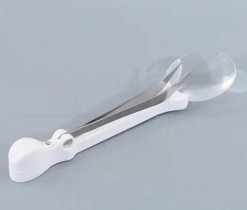 5X Pinzette Edelstahl Clip Lupenbrille Handheld 5-fache Lupe für die Beobachtung der Jadeinspektion von Schmuck