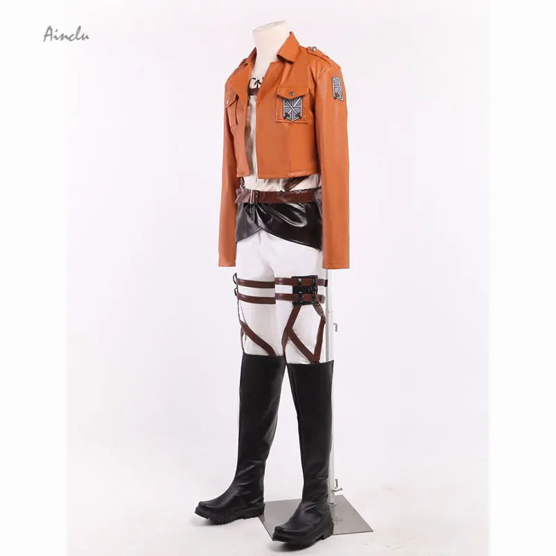 Ainc Customize for adults New Attack On Titan Cosplay Shingeki No Kyojin Armin Arlart Short Leather Jacket For Halloween Costume