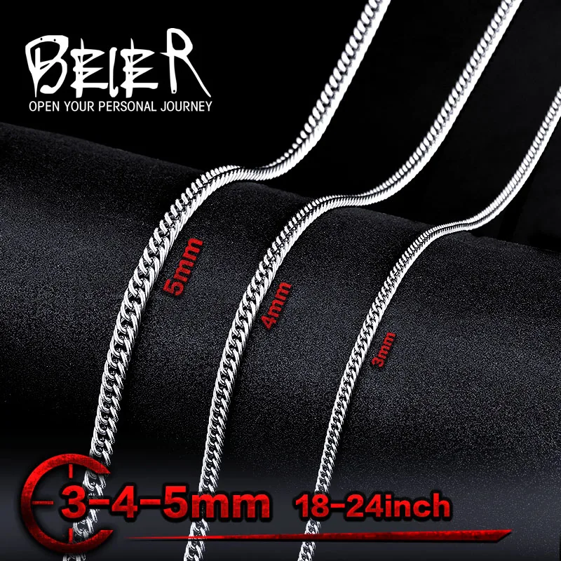 Wholesale Flat Chain For Man Stainless Steel Man\'s Fashion Cheap Necklace Jewelry BN1026