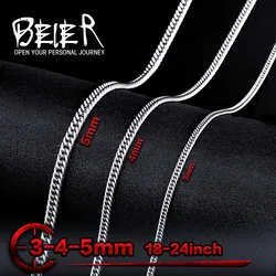 Wholesale Flat Chain For Man Stainless Steel Man's Fashion Cheap Necklace Jewelry BN1026