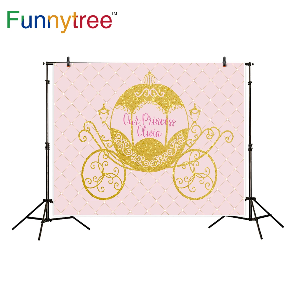 Funnytree พื้นหลังสำหรับ Photo Studio ฟักทองรถเจ้าหญิงวันเกิด baptism Fairy Tale การถ่ายภาพฉากหลัง Photobooth