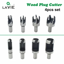 LAVIE 4 pz Spina di Legno Frese e taglierine per micro SIM Set Lavorazione Del Legno Strumento di Taglio di Legno Punta del trapano Artiglio Trapano Sughero per il Legno 5/8 1/2 3/8 1/4 DB03010