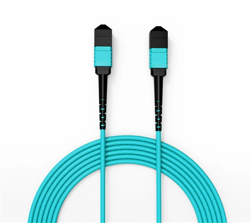 MPO เส้นใย patchcord หญิงประเภท B 24 core 40G สาย OM3 aqua สี 2m 3m 5m 10m 15m 20mtr ftth จัมเปอร์ไฟเบอร์ออปติก ELINK