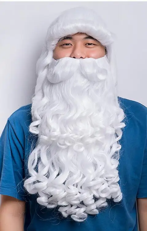 FREE shipping Deluxe Santa Claus Wig & Beard Set s Christmas Day evening party adorn wig