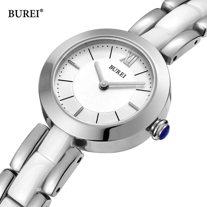 BUREI Brand Fashion Silver Rose Gold Watches Luxury Waterproof Sapphire Dress Quartz Wrist Watches Clock For Women Reloj Mujer