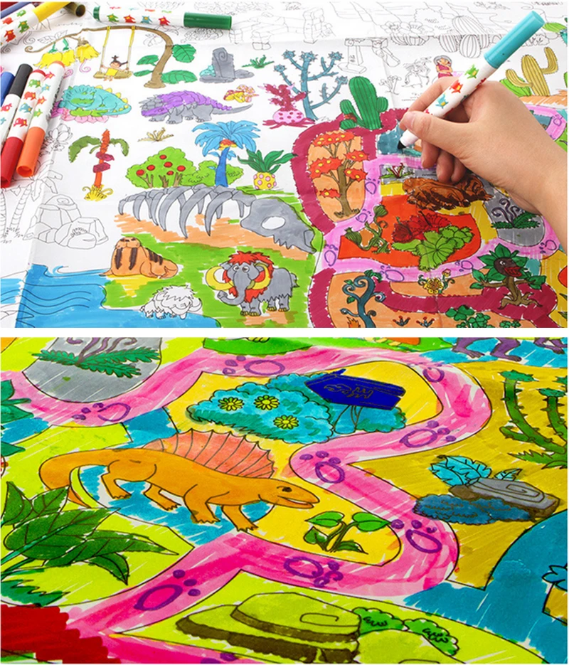 115*80CM Best Gift Kids Super Painter Huge Drawing Paper Coloring Poster Toys Boys Girls Birthday Gift