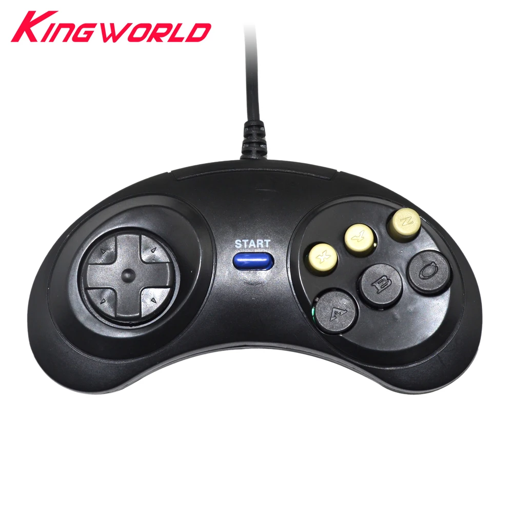 

2pcs High quality Classic Wired Game Controller for SEGA Genesis 6 Button Gamepad for SEGA Mega Drive