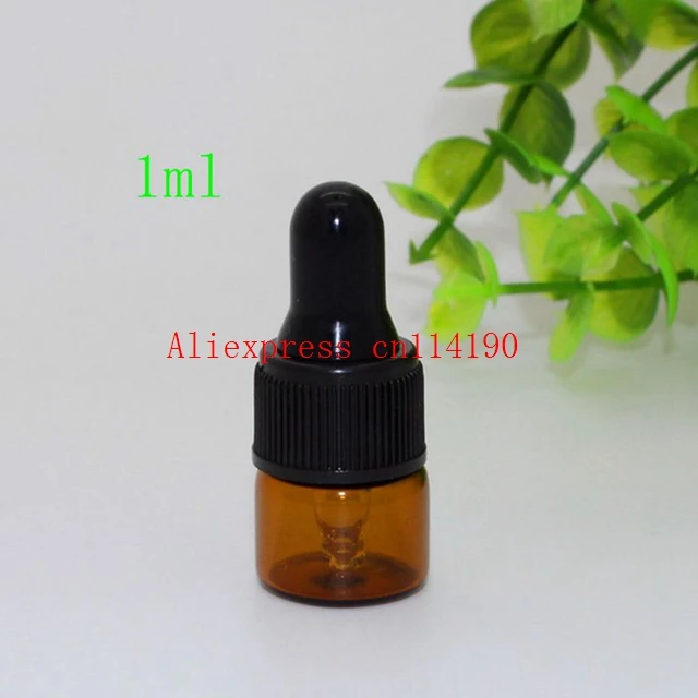 Useful 1ml 2ml 3ml Empty Brown Dropper Mini Glass Vial Essential Oil Display Bottle Small Amber Perfume Sample container