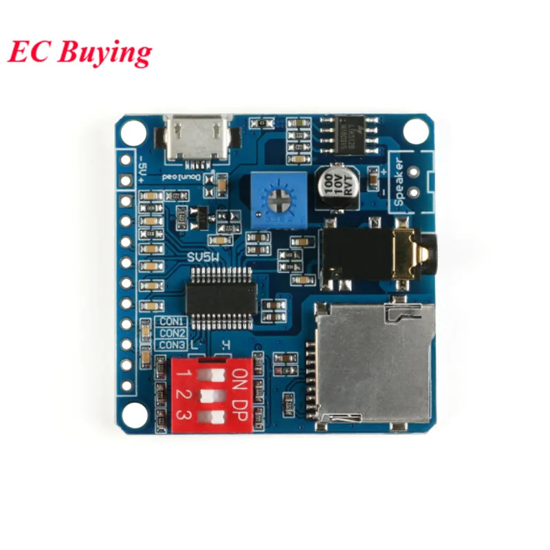 2Pcs/1pc DY-SV5W MP3 Voice Playback Module Board WAV Decoding Trigger Serial Sound Control For Arduino