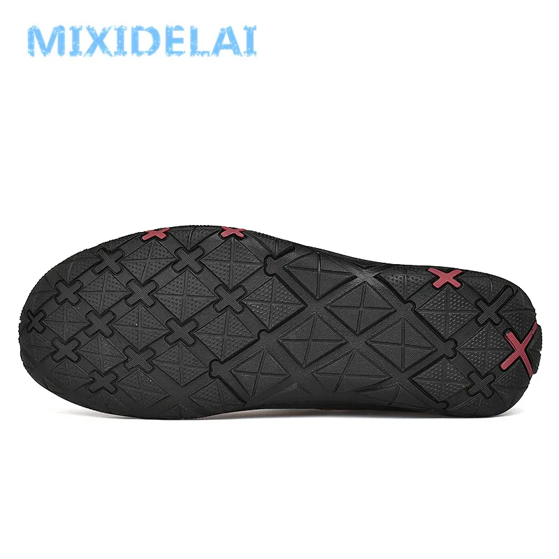 MIXIDELAI Moccasins Male Loafers For Men Shoes Slip On Flats Genuine Leather Driving Walking Soft Footwear Quality Spring Boat