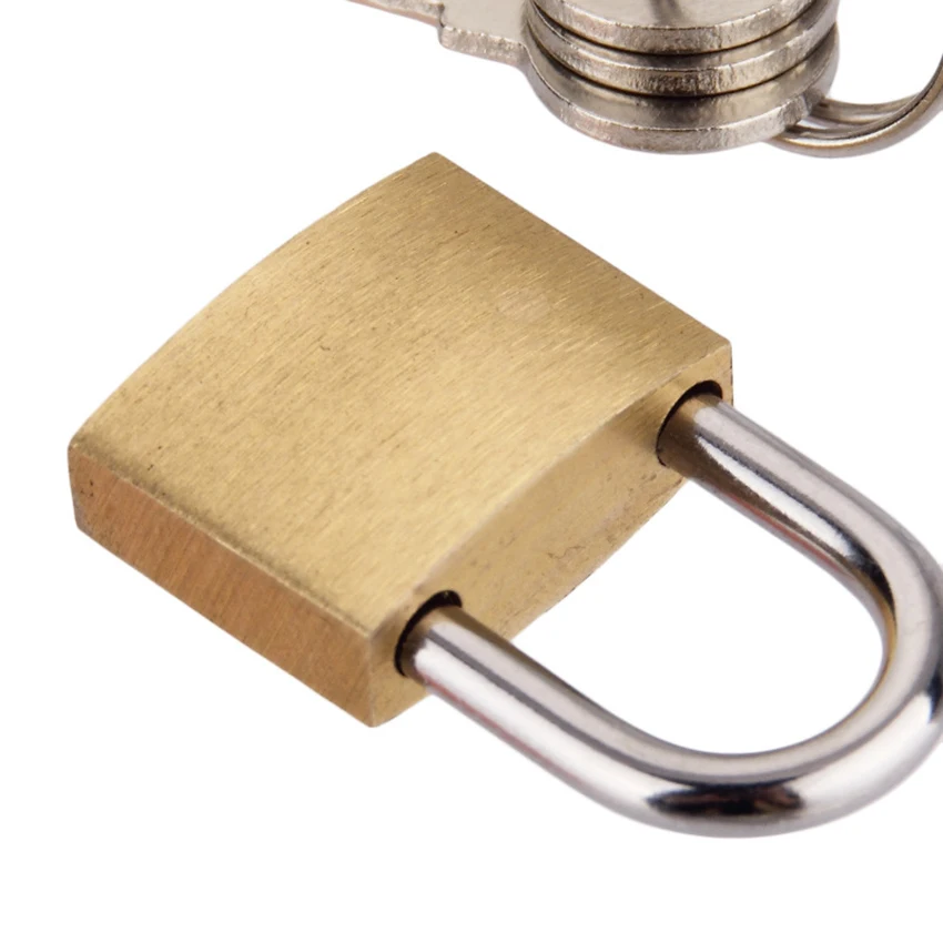 1 Set Small Brass Padlock With 2 Keys Door Lock Luggage Mailbox Security Manual Lock Key Kit 20mm*30mm