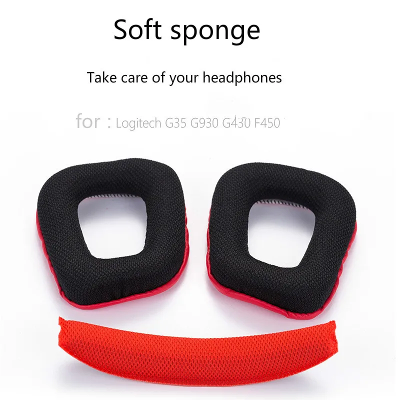 Shelkee substituição almofadas de ouvido coxim copos capa de ouvido earpads peças reparo para logitech g35 g930 g430 f450