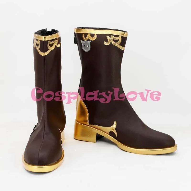 

Cheshire Smilecat Cosplay Shoes Custom Made Anime 100 Sleeping Princes & The Kingdom of Dreams Leather Long Boots For Halloween