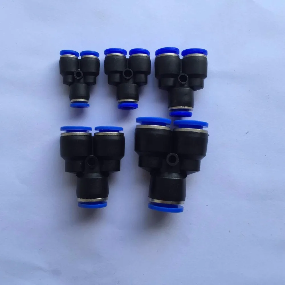 3 Way Y Type Pneumatic Air Fitting 4mm 6mm 8mm 10mm 12mm Tube connector Pipe Three Joint PY-4 PY06 PY-8 PY-10 PY-12