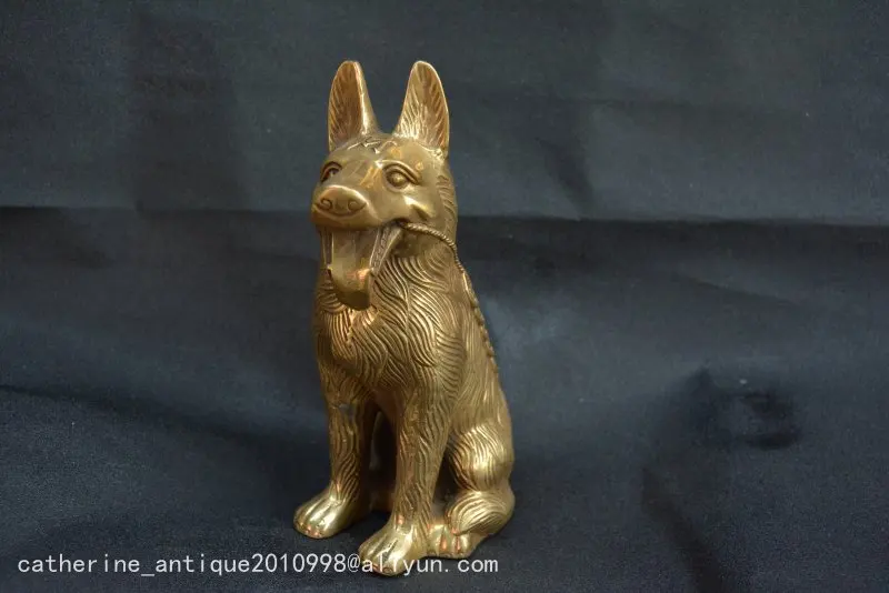 

Collectable Old Qing Dynasty copper wolf send money statue,with mark,Handmade crafts,collection& adornment