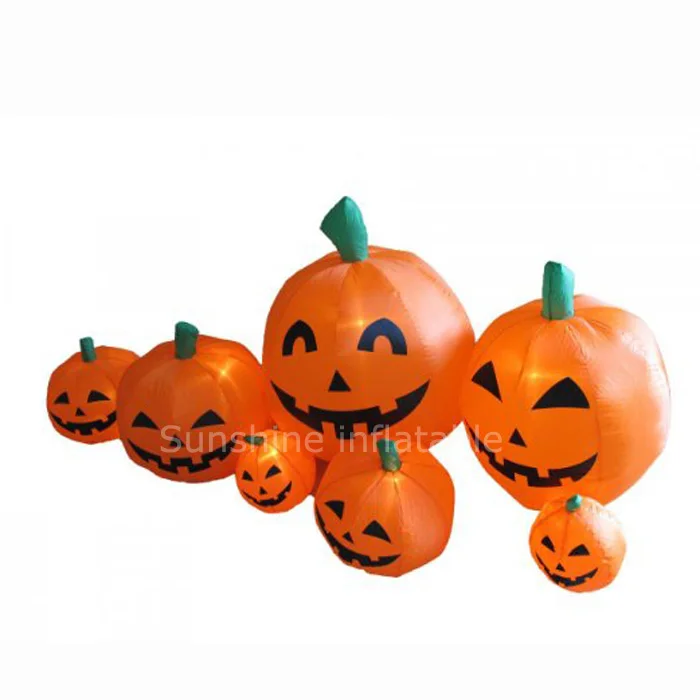 Custom giant 3mLong inflatable halloween pumpkins light decorations for holidays