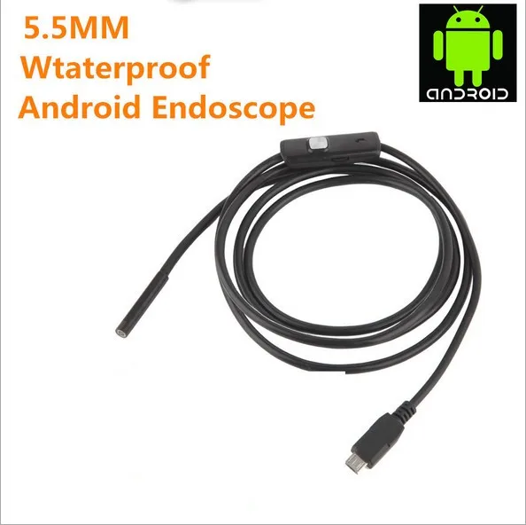 Length 2M 5.5 mm Video Camera 6 LEDs Android USB 1/9 CMOS Endoscope Waterproof Inspection Borescope Video Tube Camera Cable