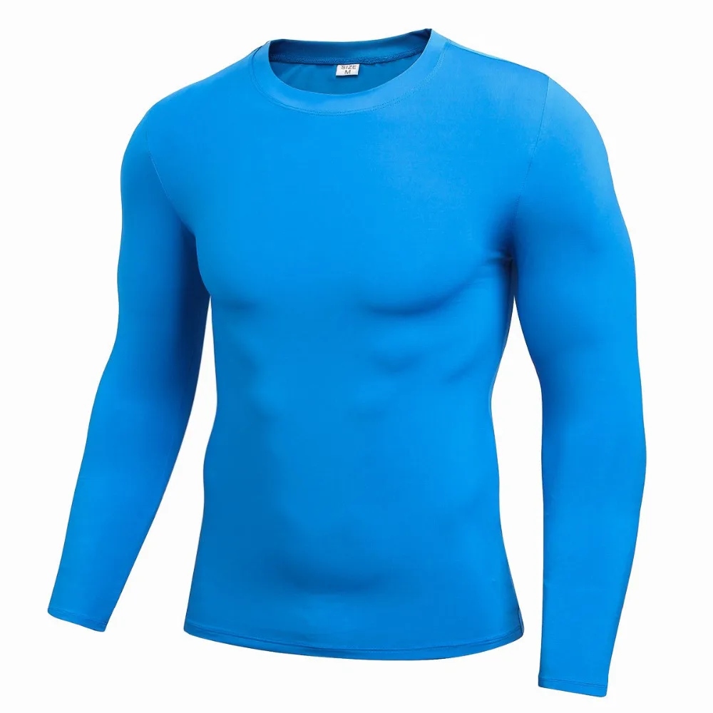 Outdoor Mens Quick Dry Fitness Compressione A Manica Lunga Baselayer Camicia Della Parte Superiore Del Corpo Sotto La Camicia Sport Stretti Usura di