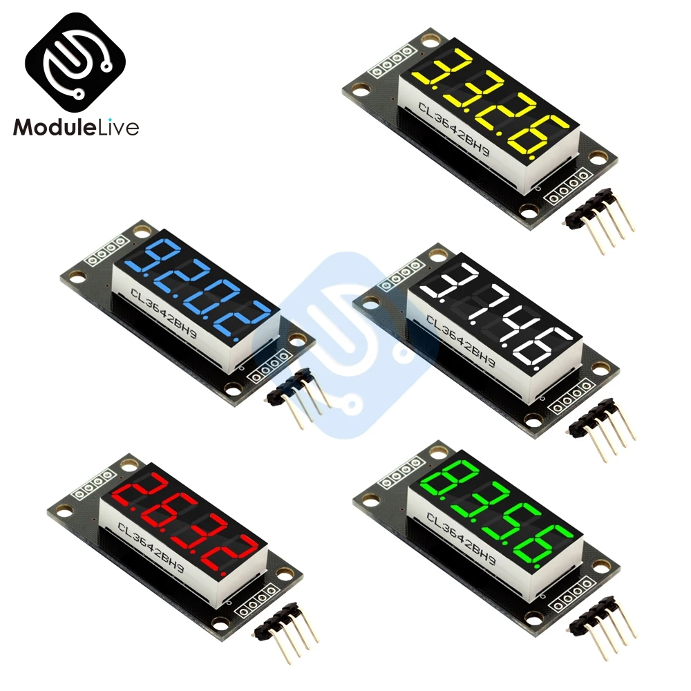 TM1637 LED Module 0.36 Inch 7 Segments Digital Display Tube 4-Digit LED Module Board For Arduino Red Green Blue Yellow White