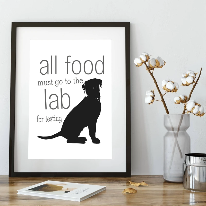 Black Labrador Print Dog Lover Gift Lab Poster Labrador Retriever Funny Dog Art Canvas Painting Wall Picture Home Wall Art Decor