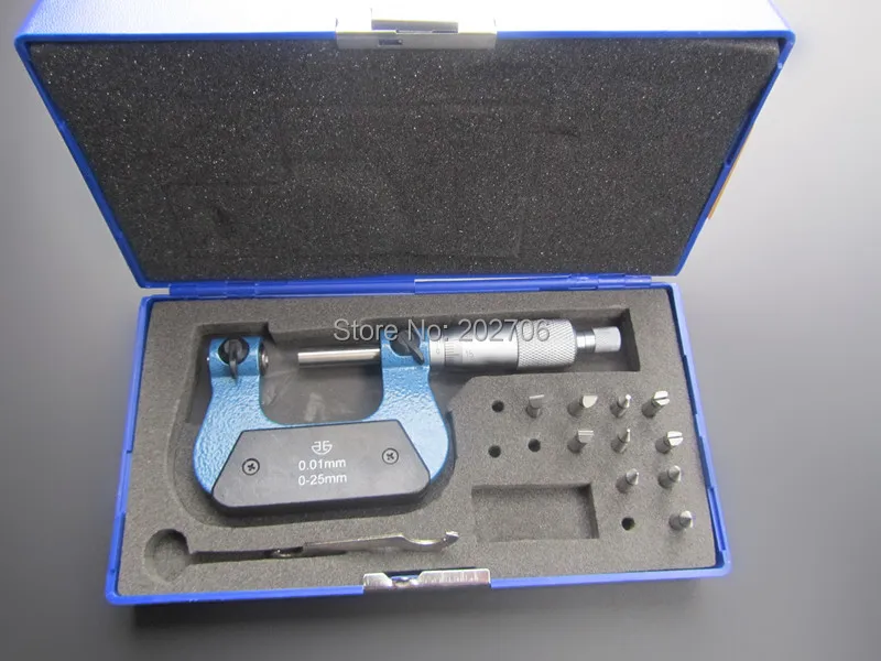 0-25mm Screw Thread Micrometers thread micrometer caliper including measuring anvils