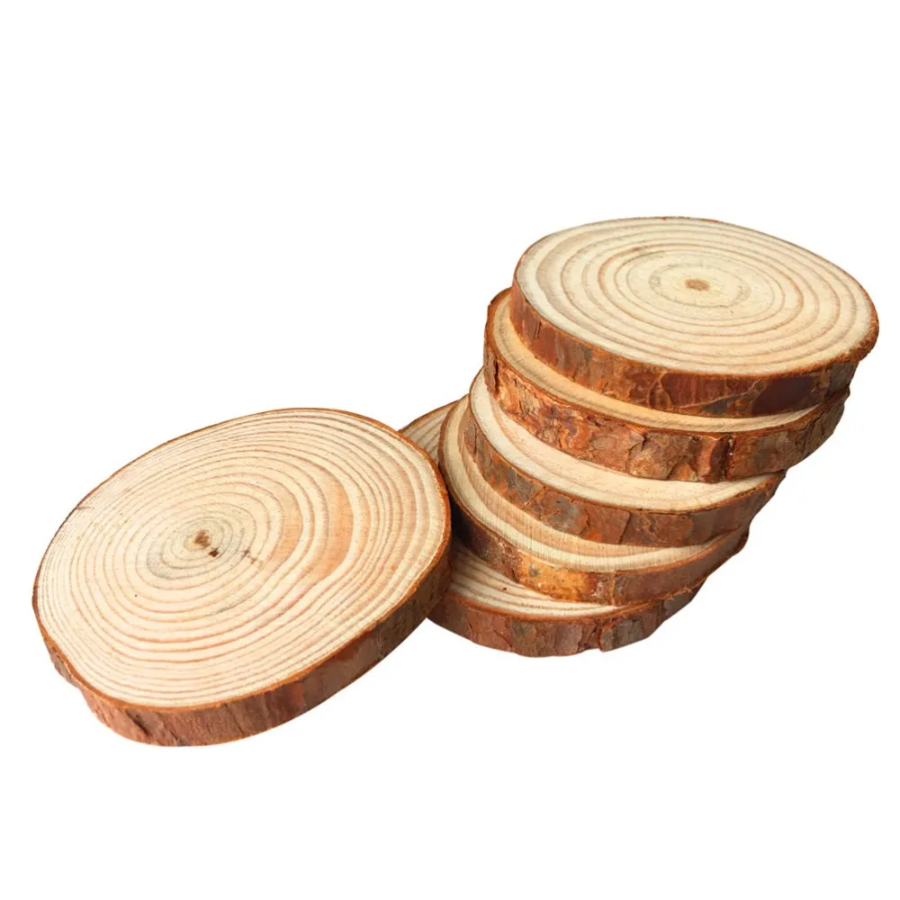 12pcs 4-5cm Assorted Size Natural Color Wood Slices Round Log Discs for Arts & Crafts Home Hanging Decorations Event Ornamet