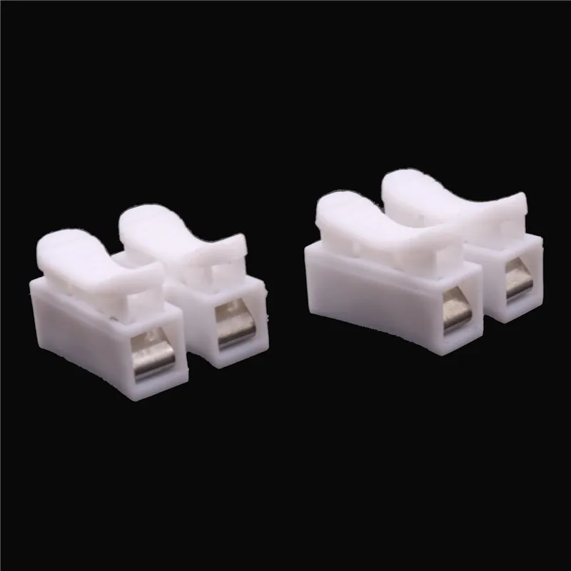 Cable conector de resorte sin soldadura, abrazadera de Cable de conector rápido, bloque de terminales de 2 vías, ajuste fácil para tira Led, 10x2p