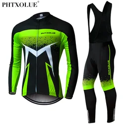 Phtxolue conjunto de roupa de ciclismo respirável, roupa para ciclismo de montanha e mountain bike outono camisetas para andar de bicicleta