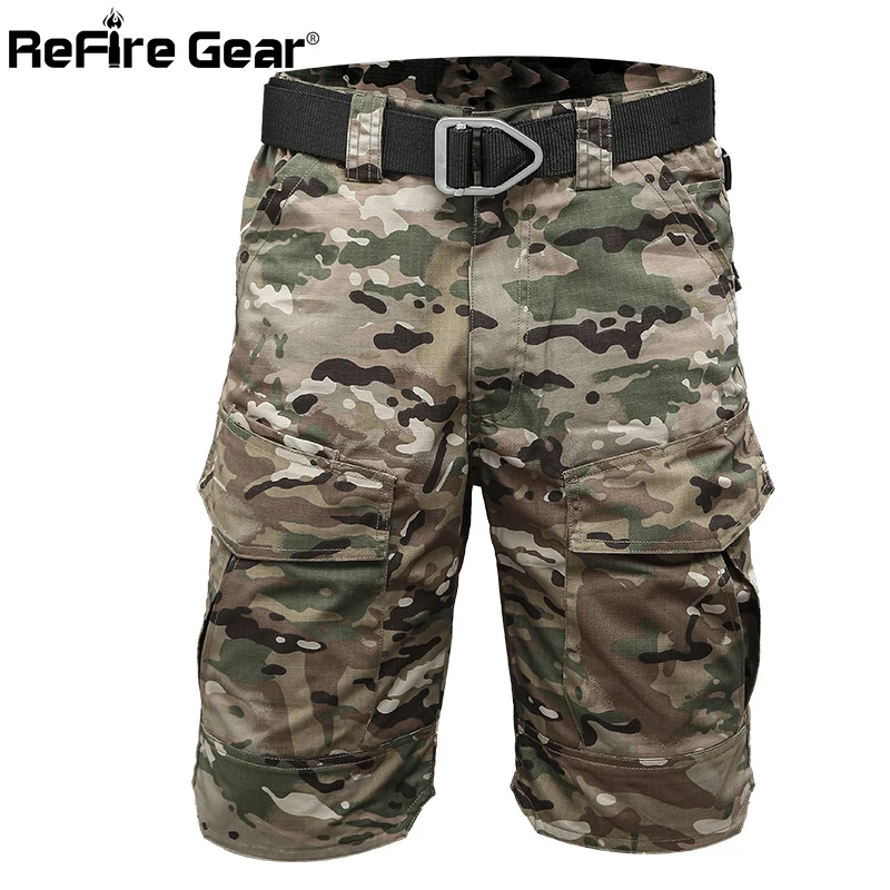 Shorts tácticos impermeables hombre – Camuflaje militar con bolsillo