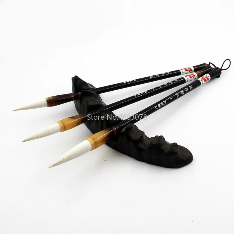 3Pcs/set Chinese Calligraphy Brushes Pen For Excellent quality Woolen Hair Writing Brush Fit For Student School supplies