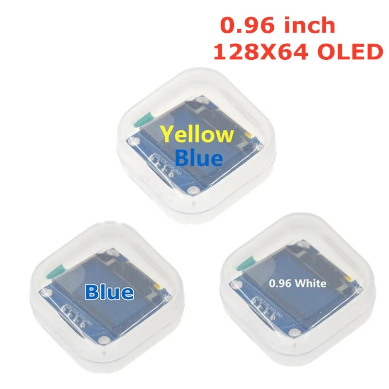 Módulo de Display LED LCD para Arduino, Azul, Cor Branca, 128x64, Amarelo, OLED, I2C, IIC Serial, 0, 96 Polegadas, Novo, Original