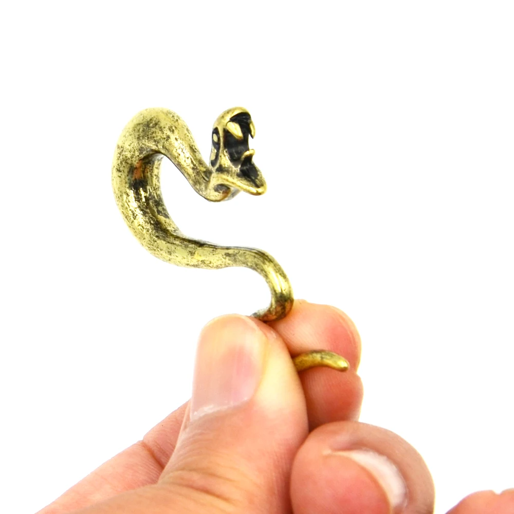 PAIR Brass Snake Ear Weight Hanger Swirl Earring Taper Spiral Stretcher Gauge Piercing Body Jewelry Expander