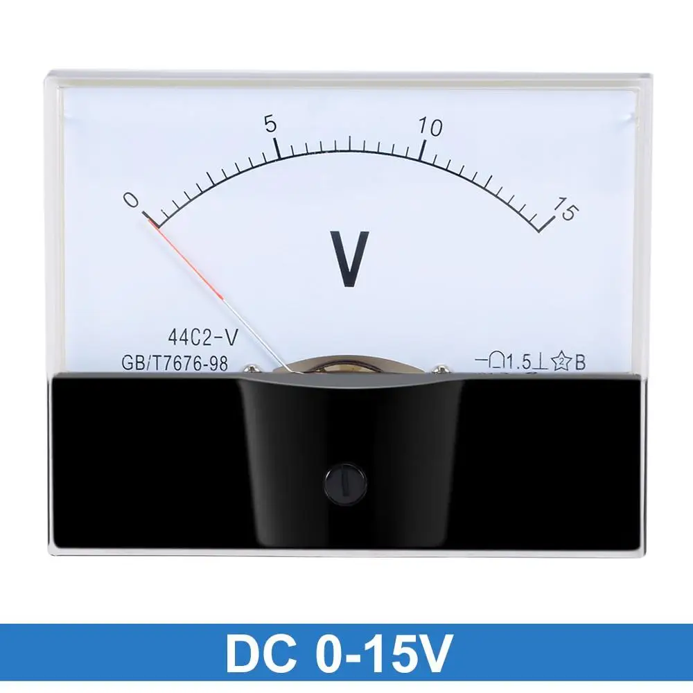 

DC 1V 3V 5V 10V 15V 20V 30V 50V 75V 100V 150V Arabic Numerals Dial Panel Analog Voltmeter Volt Meter 44C2