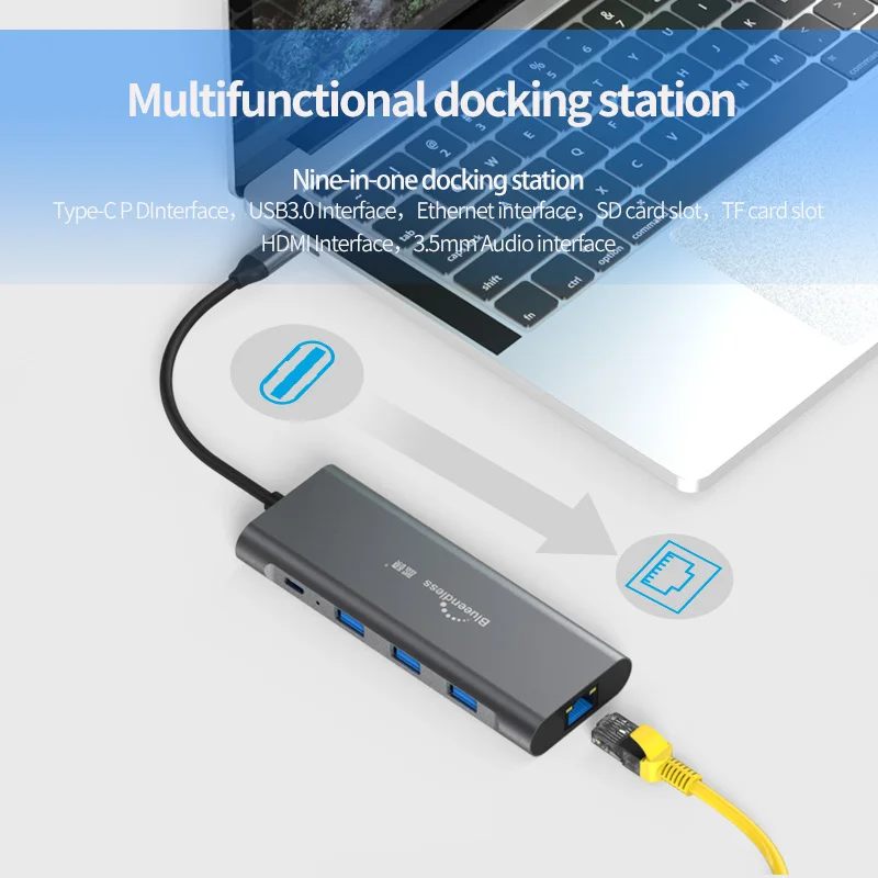 Imagem -02 - Blueendless Usb-c tipo c 3.1 Divisor Portas Usb c Hub para Multi Usb 3.0 Hdmi Adaptador para Macbook Pro Acessórios Usb c Hub