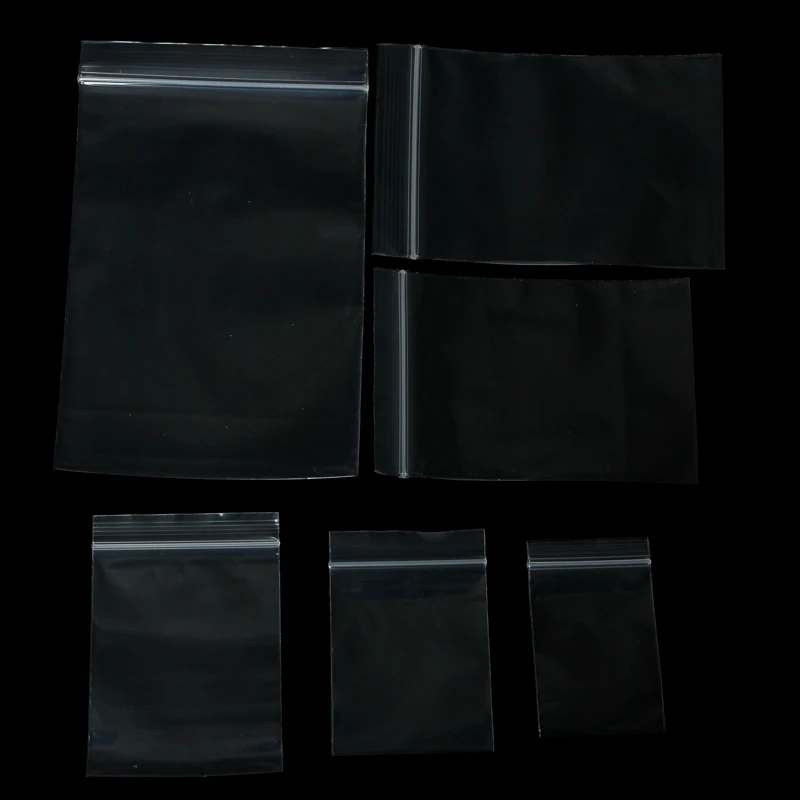 100pcs 4X6/5X7/6X8/7X10CM Plastic Package BagsTransparent Self Sealing Zip Zipper Lock Clear Ziplock Bags For Jewelry Packaging