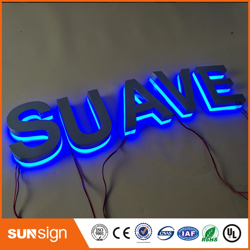 LED letras iluminada 3d Lampu Led Sign Led Huruf Kustom Kecerahan Tinggi Huruf LED Light Untuk Iklan