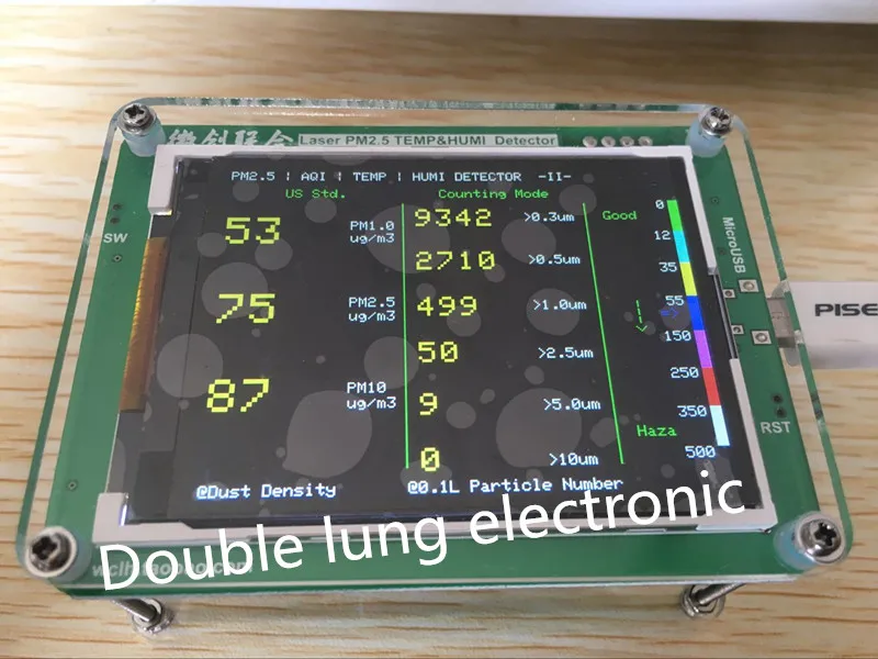 

Household PM2.5 M5 version detector air quality monitoring PM2.5 dust haze measuring sensor TFT LCD