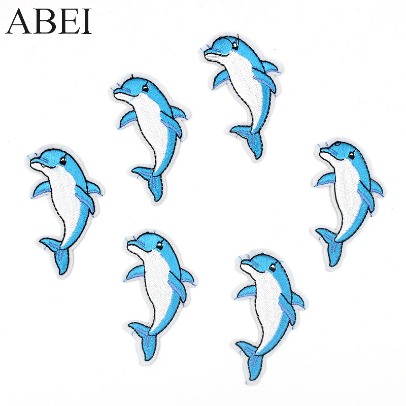 12pcs/lot Mix marine animals Stickers Set Diy Embroidery Sea Fish Iron On Clothes Backpack Jeans Appliques Sewing Quality Patch