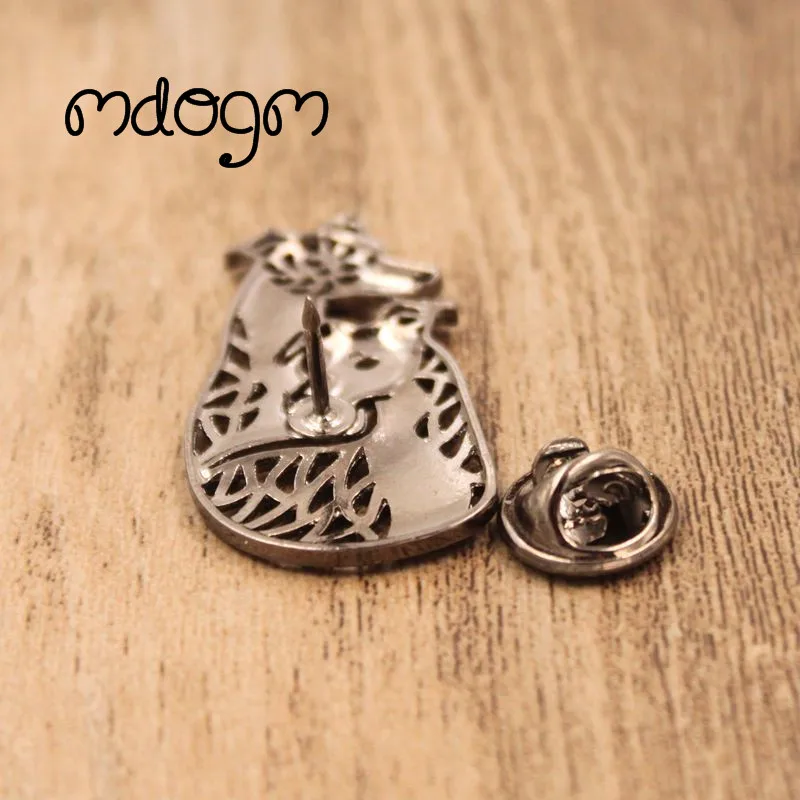 Mdogm Whippet Dog Couple Animal Brooches And Pins  Suit Cute Funny Metal Small Father Collar Badges Gift For Male Men B066