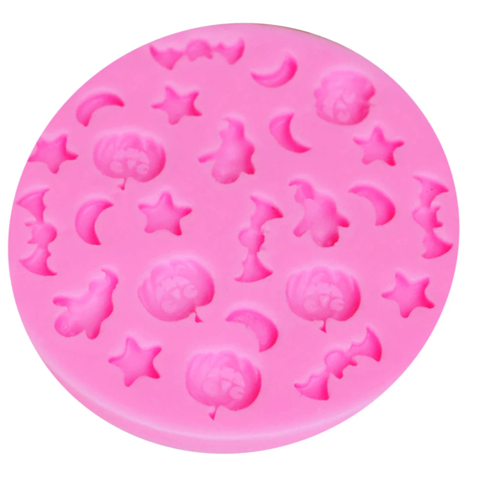 M288 Epoxy UV Resin Silicone Mold Mini Moons Stars Ghosts Bats Halloween Mask Pumpkins Cake Chocolate Candy Cooking Tool