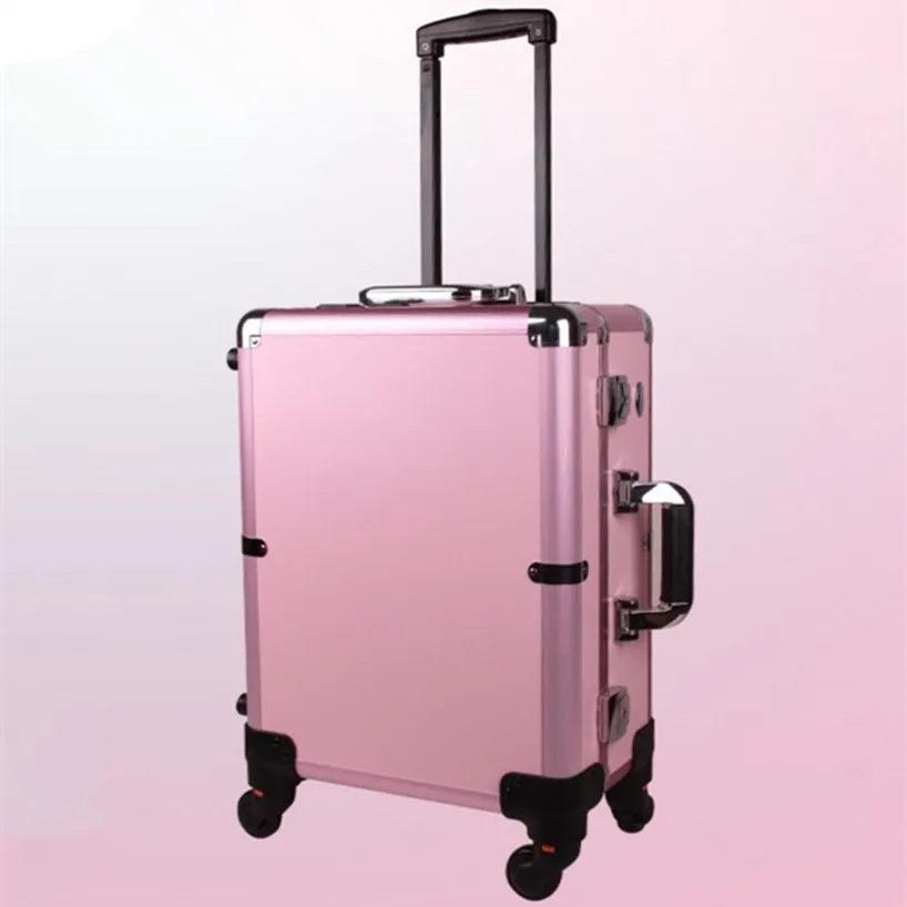 Baggage Aluminum frame profelssional makeup beauty Lighting Rolling Luggage travel trolley light make up case bag suitcase box