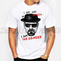 Newest Men fashion Breaking Bad t-shirt Heisenberg Iam the denger retro printed hipster tops short sleeve casual  tee