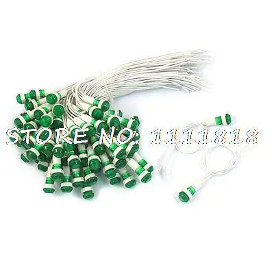 AC 220V Green Bolb Illuminated Indicator Light 100 Pcs