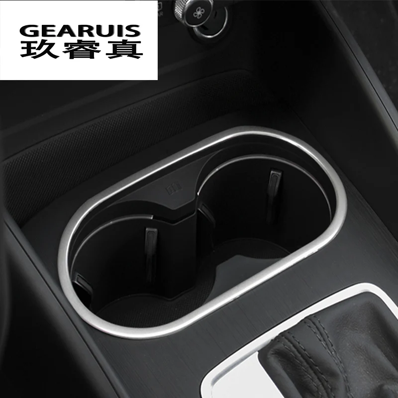 Car Styling Interior Stainless Steel Stickers Cover Water Cup Holder Panel Decoration Trim For Audi A3 8V 2013-2017 Accessories