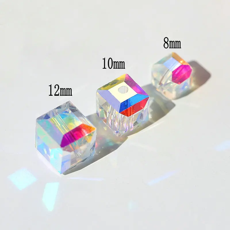 AAA Quality 6-10MM crystal Glass AB Square shape beads cube  Loose Spacer Beads Accessories for Necklace earring Jewelry making