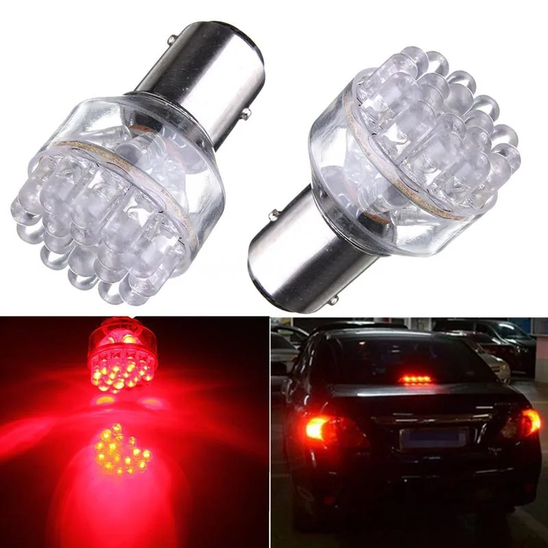 2pcs/lots 1157 BAY15D 24LED P21/5W Car Tail Stop Brake Light Lamp Bulb Red