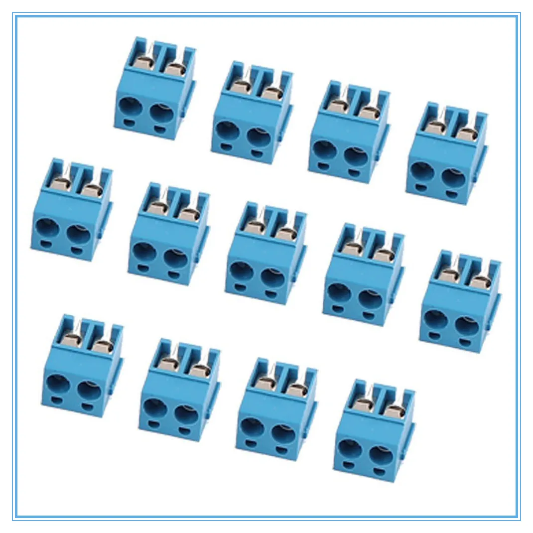 30Pcs 2 Way 2P PCB Mount Screw Terminal Block Connector 5.08mm Pitch Blue