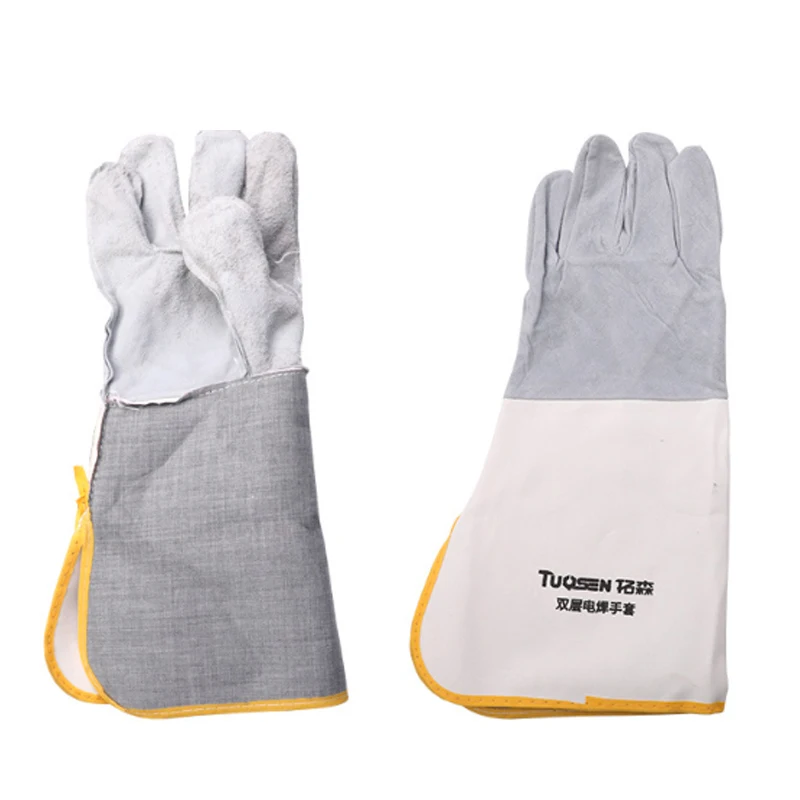 1 pair TIG Welding Gloves Soft Sensitive Gloves Single/double layer Cowhide Cuff High Quality Welding Gloves